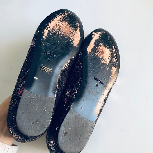 Pour La Victoire 'Hessa' Women's 9 Black Sequin Flower Bow Ballet Flat - Picture 6 of 9